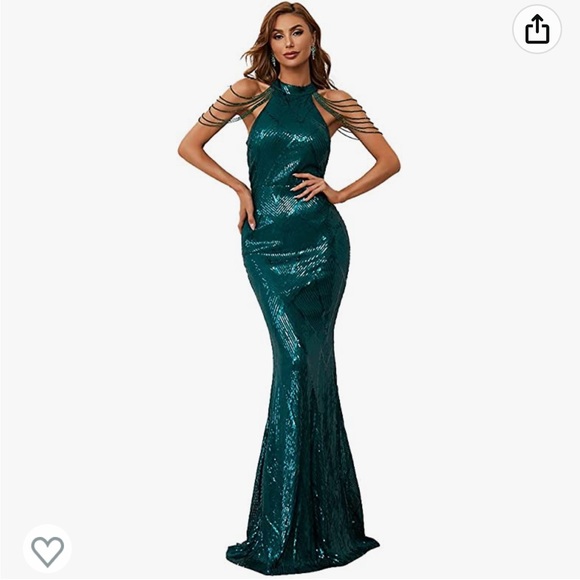 Green Mermaid Gown - Picture 1 of 3